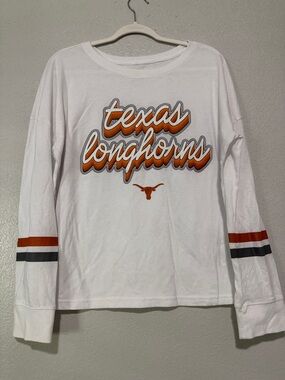 Texas Longhorns White Graphic Long Sleeve Tee
